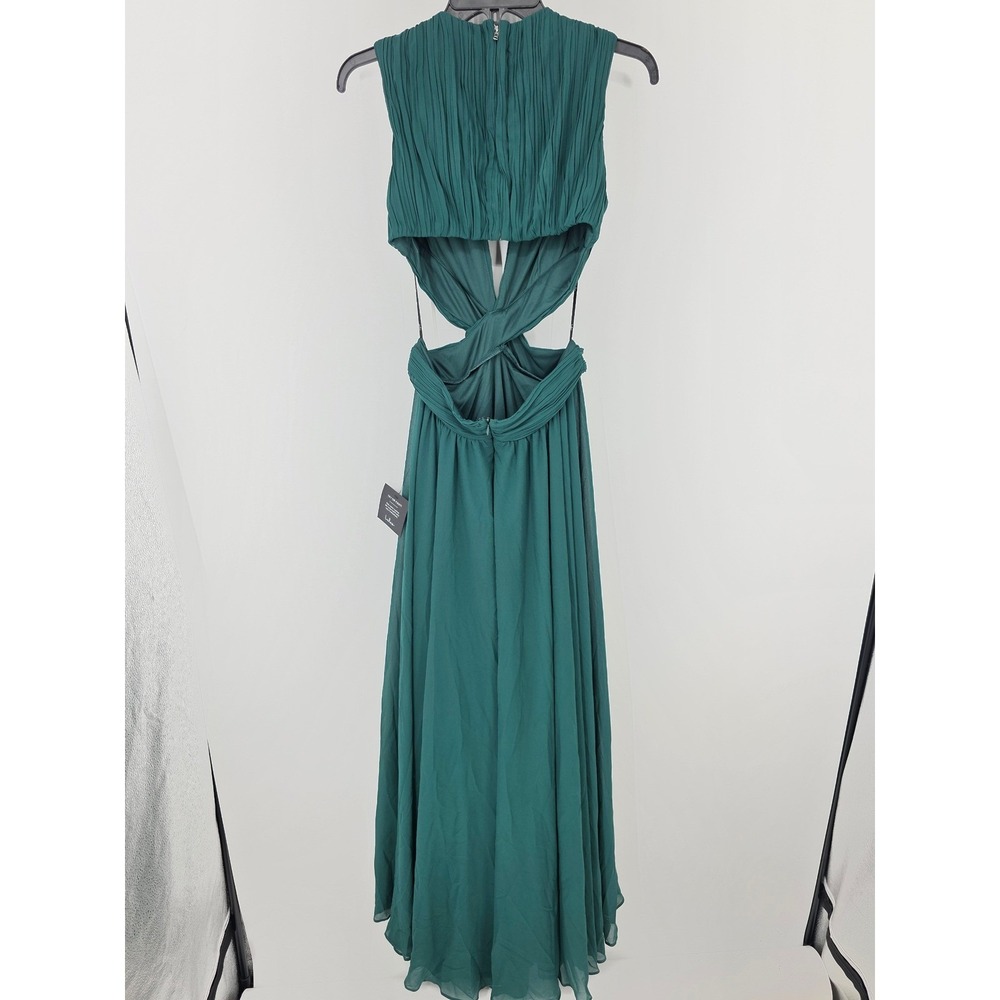 Lulus Vivid Imagination Emerald Green Cutout Maxi Dress Size Medium - Picture 11 of 11